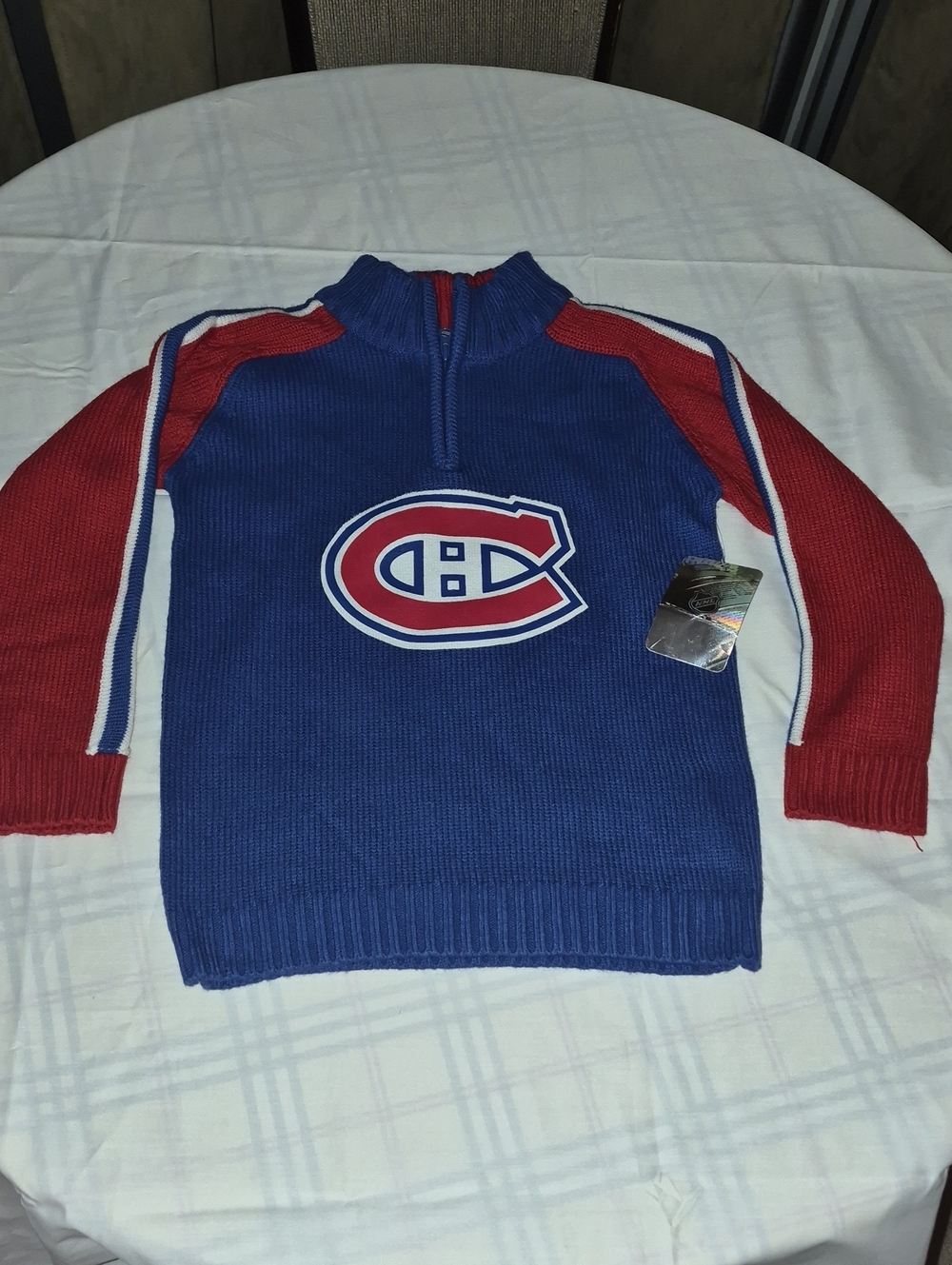 NHL Kids S Small 1/4 Zip Montreal Canadiens Sweater NWT NEW